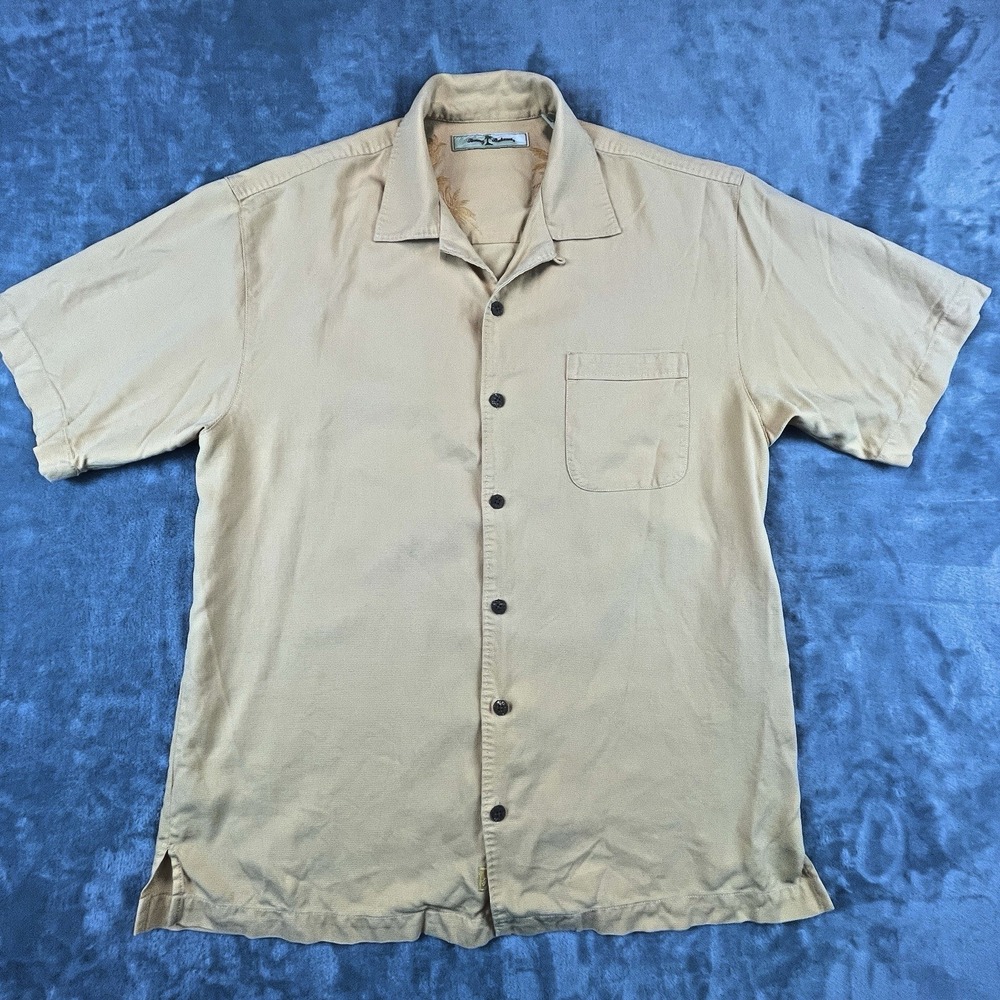 Tommy Bahama silk short sleeve men's shirt, size small, soft sherbert colors